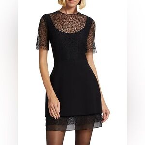 Jason Wu Collection Lace Layered Mini Dress Size 4 NWT Black